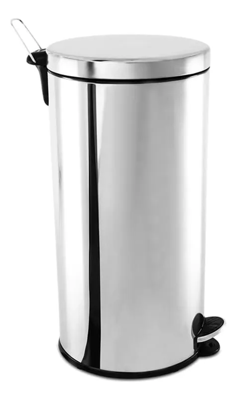 Lixeira inox com pedal e balde 30 L - Lixeiras inox - Rio de Janeiro // Copos de Vidros RJ