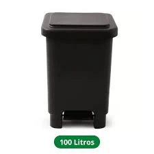 Lixeira preta com pedal tamanhos 15 L - Lixeiras plásticas - Rio de Janeiro // Copos de Vidros RJ